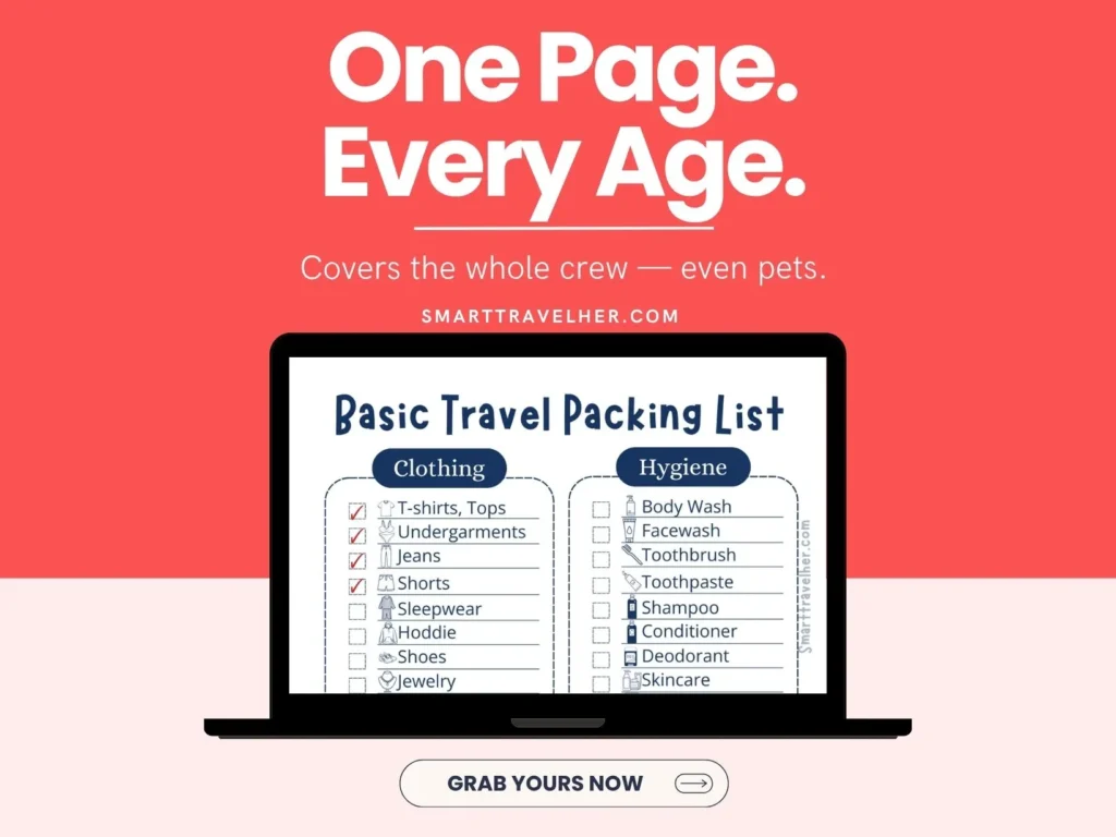 Ultimate travel packinglist, packinglist, checklist, family packinglist, family checklist